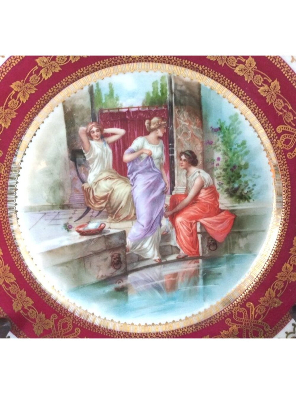 Vintage Cuzzi & Co Venezia Women By Indoor Pool 8.5" Decorative Plate - Picture 2 of 4